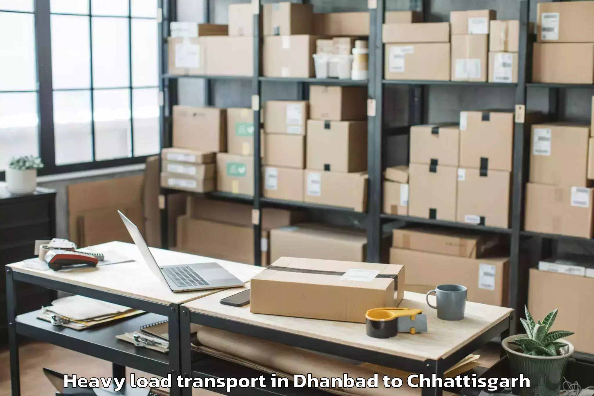 Book Dhanbad to Gharghoda Heavy Load Transport Online